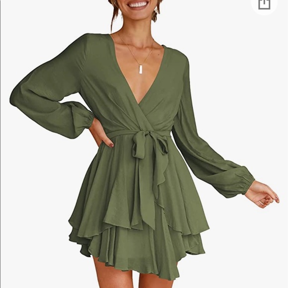 Amazon Dresses & Skirts - V-Neck Bohemian Wrap Tie Dress